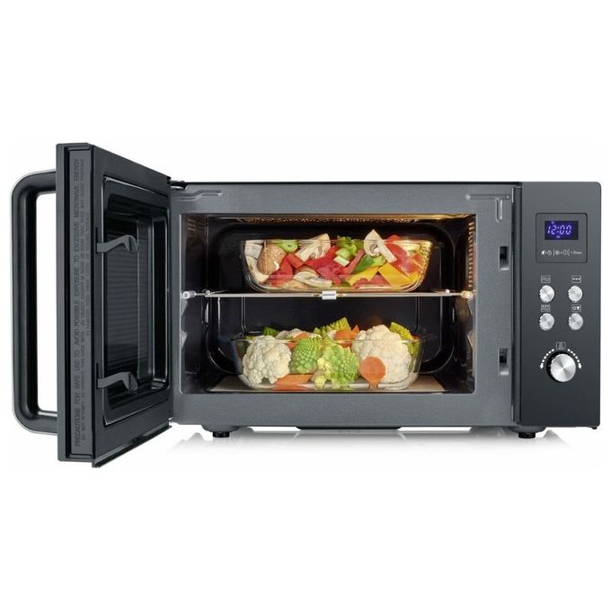 Severin MW 7763 Forno a microonde con Grill 25 L 900 W Grill 1000 W 10 Livelli di Potenza Fondo in Ceramica colore Nero