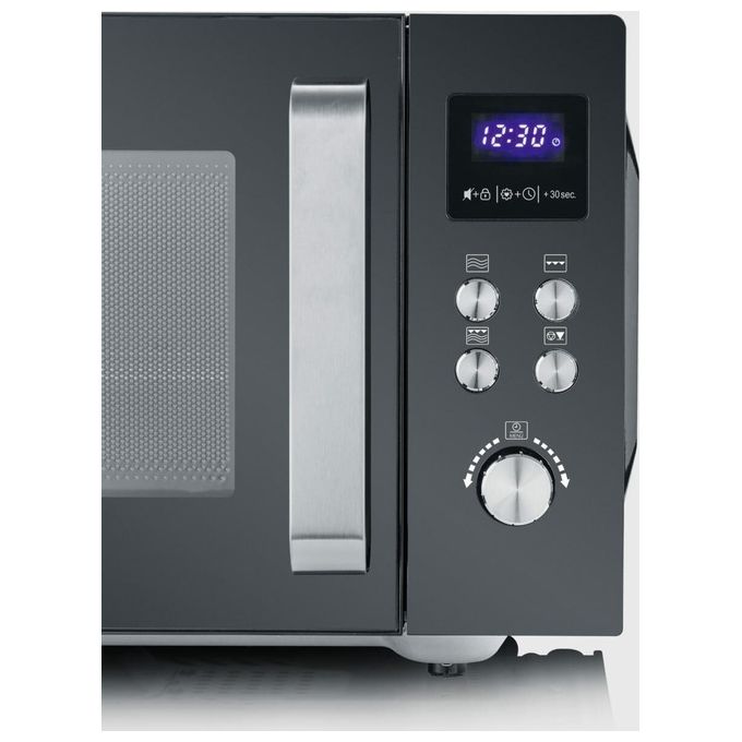 Severin MW 7763 Forno a microonde con Grill 25 L 900 W Grill 1000 W 10 Livelli di Potenza Fondo in Ceramica colore Nero