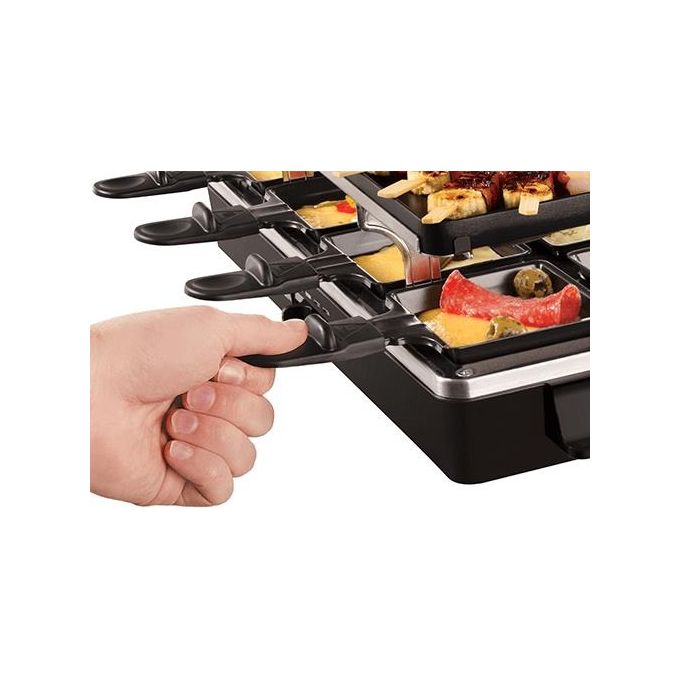 Russell Hobbs 26280-56 Multi Raclette 3 in 1 Griglia Raclette 8 Persone 1400 W Antiaderente Padellini Inclusi colore Nero
