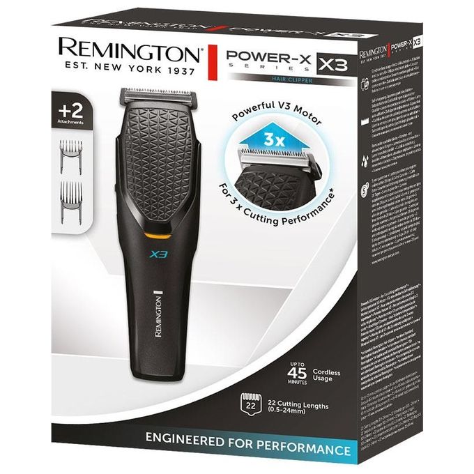 Remington HC3000 Power X Series X3 Tagliacapelli 22 lunghezze lame acciaio autonomia 45 min colore Nero