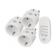 Brennenstuhl Comfort-Line-Set di 3 Prese Radiocomandate Mini 3+1 Interruttore Radio Bianco