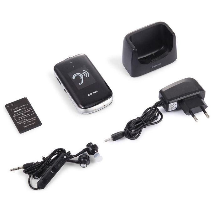 Brondi 10277090 Amico SuperVoice Telefono Cellulare Senior Dual SIM Tasto SOS Amplificazione Vocale Tasti Grandi colore Nero