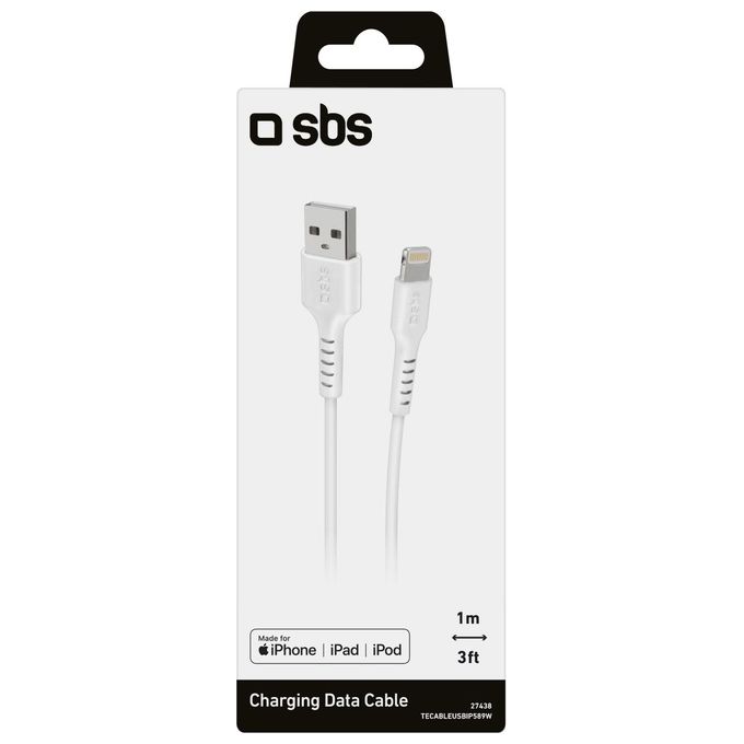 Sbs Cavo Lightning Charging Data Cable Bianco