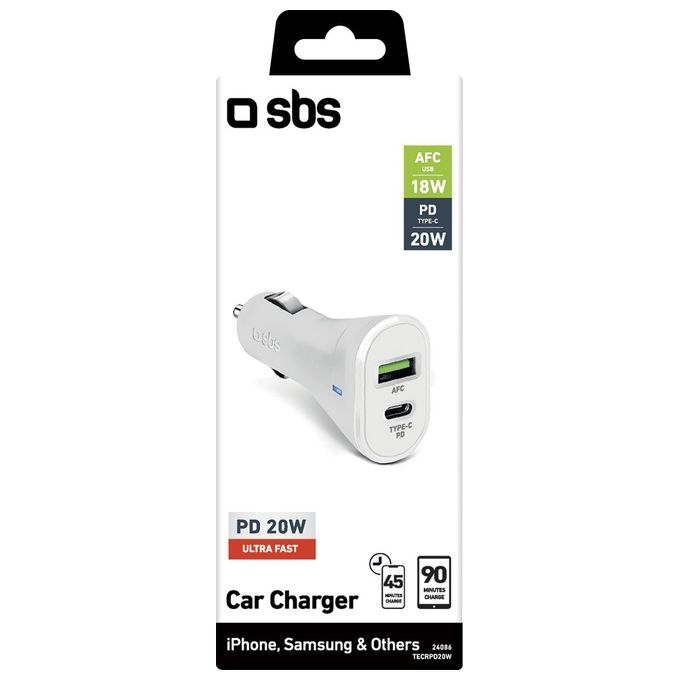 Sbs Caricabatterie da Auto 20W