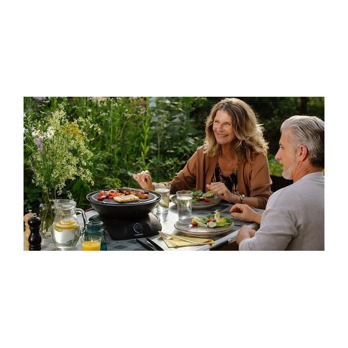 Campingaz 2000038776 360 Grill CV Grill da tavolo 2400 W 1 bruciatore a 360° con accensione Piezoelettrica PushandTurn colore Nero
