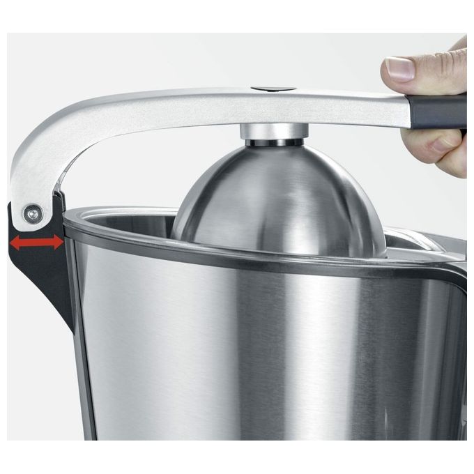Severin CP 3544 Spremiagrumi Elettrico a Leva 160 W Doppio Cono Capacita' 0,4 L Parti Lavabili in Lavastoviglie colore Nero Acciaio Inox