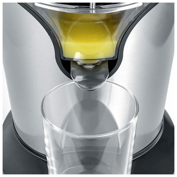Severin CP 3544 Spremiagrumi Elettrico a Leva 160 W Doppio Cono Capacita' 0,4 L Parti Lavabili in Lavastoviglie colore Nero Acciaio Inox