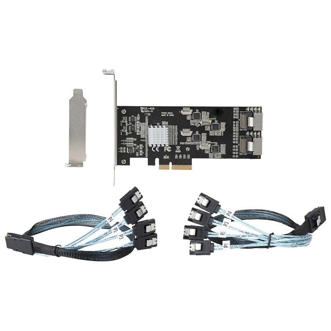 StarTech.com 8P6G-PCIE-SATA-CARD Scheda di Espansione SATA PCI Express a 8 Porte PCIe Gen 2 x4 SATA III 6 Gbps colore Nero