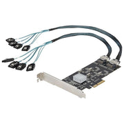 StarTech.com 8P6G-PCIE-SATA-CARD Scheda di Espansione SATA PCI Express a 8 Porte PCIe Gen 2 x4 SATA III 6 Gbps colore Nero