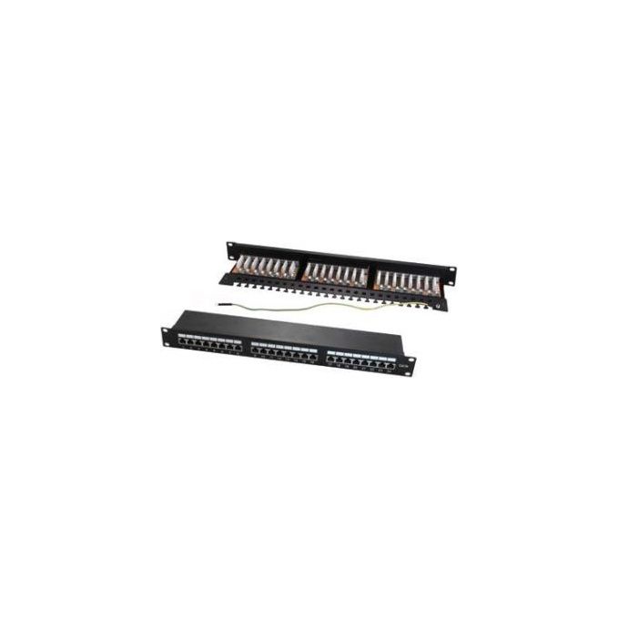 WP WPC-PAN-6AF-24 Pannello Patch Cat.6A 24 Porte RJ45 1U Schermato colore Nero