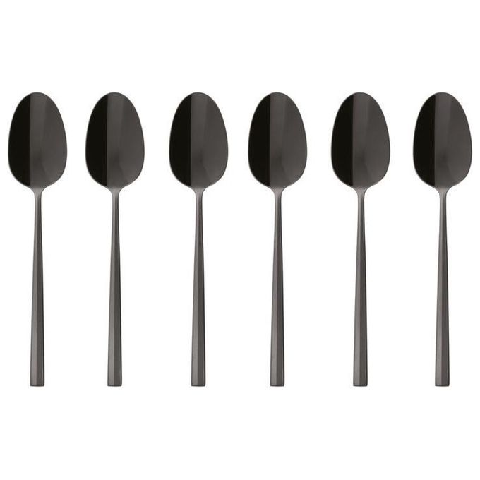 Sambonet Rock PVD 6 Cucchiaini Moka Nero Lucido