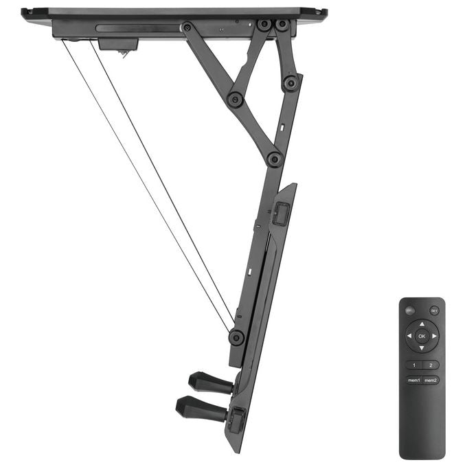 Equip 650329 Staffa di montaggio a soffitto motorizzata per TV 32'' - 70'' fino a 35 Kg inclinazione 0 - 75° con telecomando colore Nero