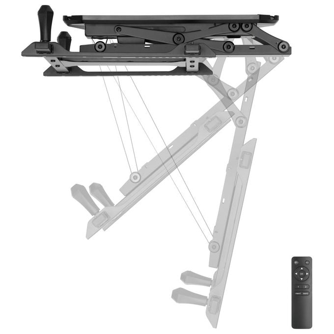 Equip 650329 Staffa di montaggio a soffitto motorizzata per TV 32'' - 70'' fino a 35 Kg inclinazione 0 - 75° con telecomando colore Nero