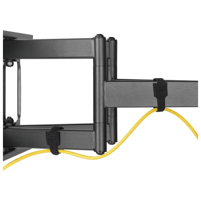 EQUIP 650335 Supporto da Parete TV Full Motion 37''-80'' Capacita' 60 Kg VESA 600x400 Inclinabile Orientabile con Gestione Cavi colore Nero