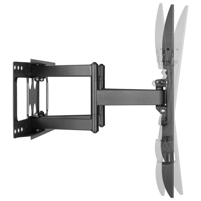 EQUIP 650335 Supporto da Parete TV Full Motion 37''-80'' Capacita' 60 Kg VESA 600x400 Inclinabile Orientabile con Gestione Cavi colore Nero