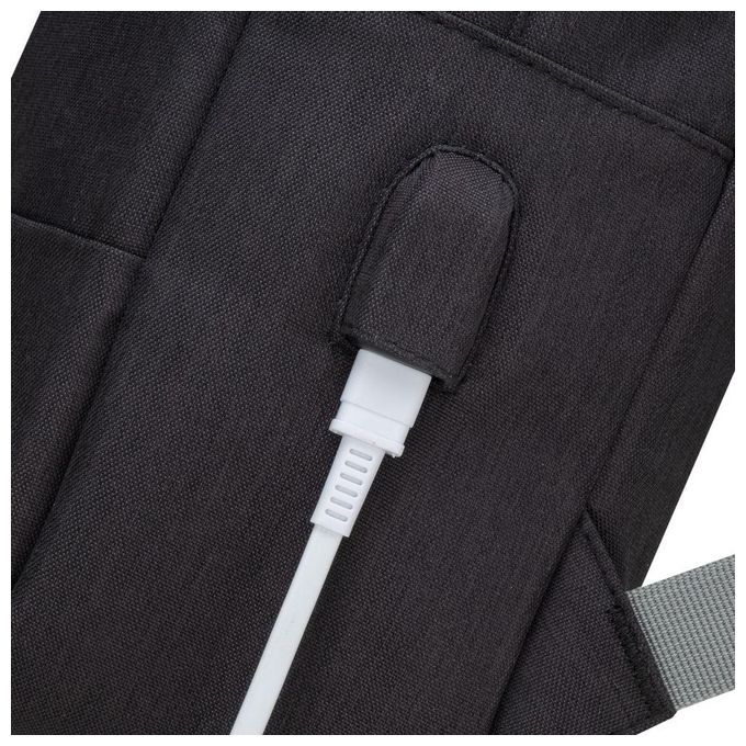 Rivacase 7562 Prater Zaino per Notebook 15.6'' con Porta USB Esterna e Funzione Antifurto colore Nero