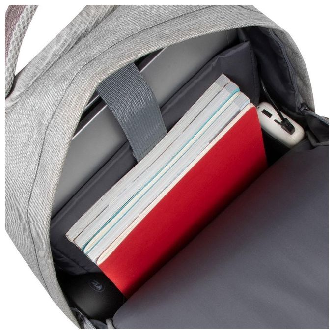 Rivacase 7562 Prater Zaino Antifurto per Laptop 15.6'' con Porta USB Poliestere Grigio Moca colore Grigio Moca