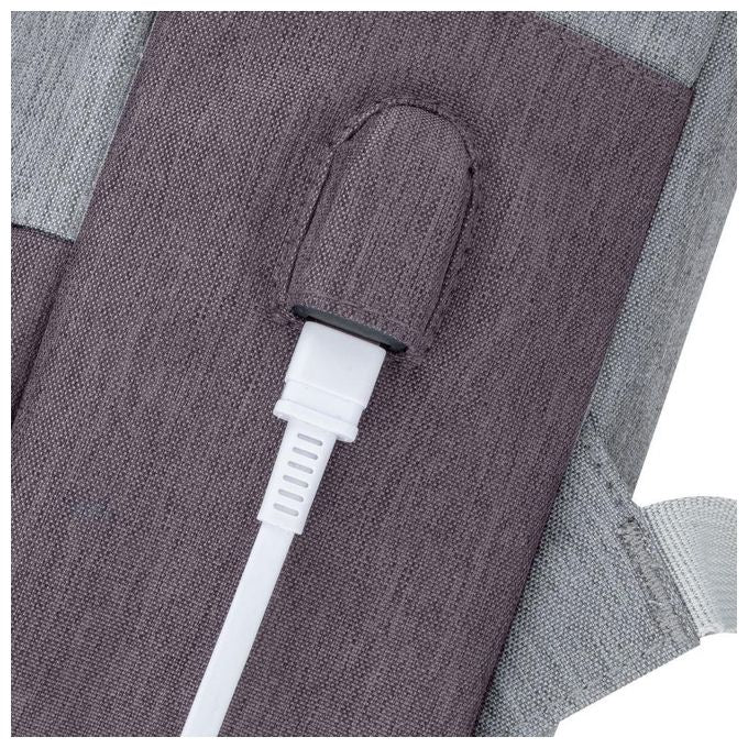 Rivacase 7562 Prater Zaino Antifurto per Laptop 15.6'' con Porta USB Poliestere Grigio Moca colore Grigio Moca