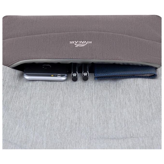 Rivacase 7562 Prater Zaino Antifurto per Laptop 15.6'' con Porta USB Poliestere Grigio Moca colore Grigio Moca