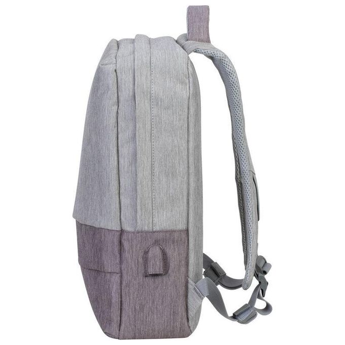 Rivacase 7562 Prater Zaino Antifurto per Laptop 15.6'' con Porta USB Poliestere Grigio Moca colore Grigio Moca