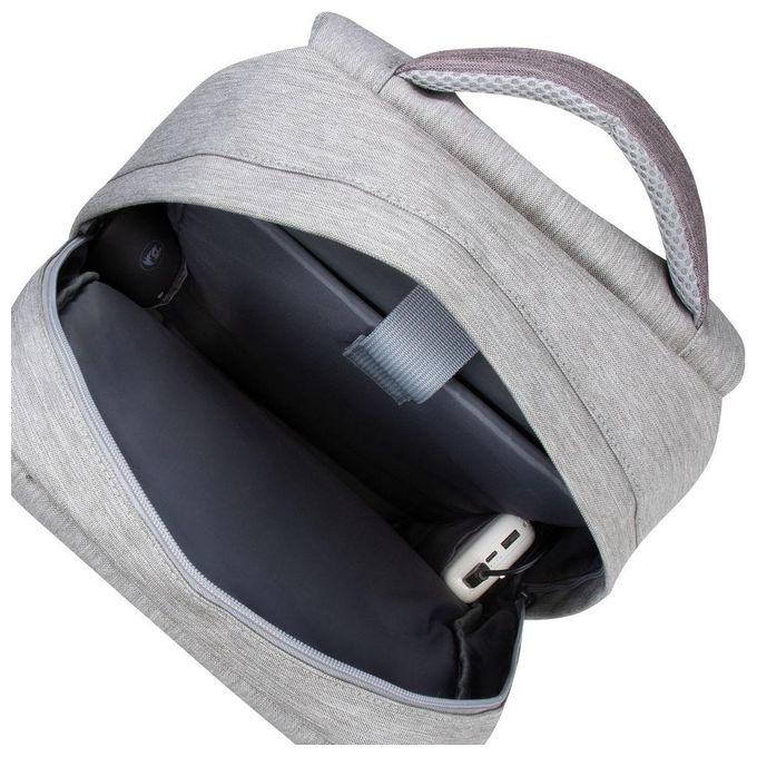 Rivacase 7562 Prater Zaino Antifurto per Laptop 15.6'' con Porta USB Poliestere Grigio Moca colore Grigio Moca