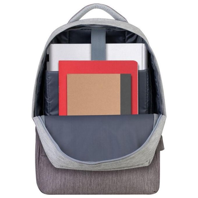 Rivacase 7562 Prater Zaino Antifurto per Laptop 15.6'' con Porta USB Poliestere Grigio Moca colore Grigio Moca