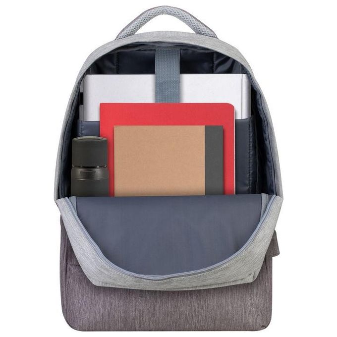 Rivacase 7562 Prater Zaino Antifurto per Laptop 15.6'' con Porta USB Poliestere Grigio Moca colore Grigio Moca