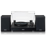 Lenco LS-101BK Giradischi Bluetooth Trasmissione a Cinghia 2x10W 33 45 78 rpm Ingresso AUX colore Nero