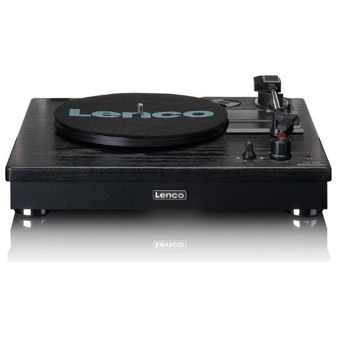 Lenco LS-101BK Giradischi Bluetooth Trasmissione a Cinghia 2x10W 33 45 78 rpm Ingresso AUX colore Nero