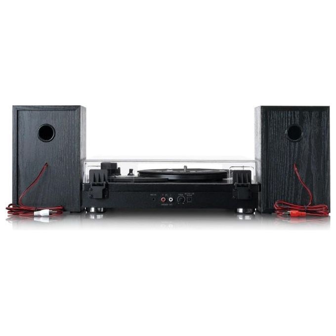Lenco LS-101BK Giradischi Bluetooth Trasmissione a Cinghia 2x10W 33 45 78 rpm Ingresso AUX colore Nero