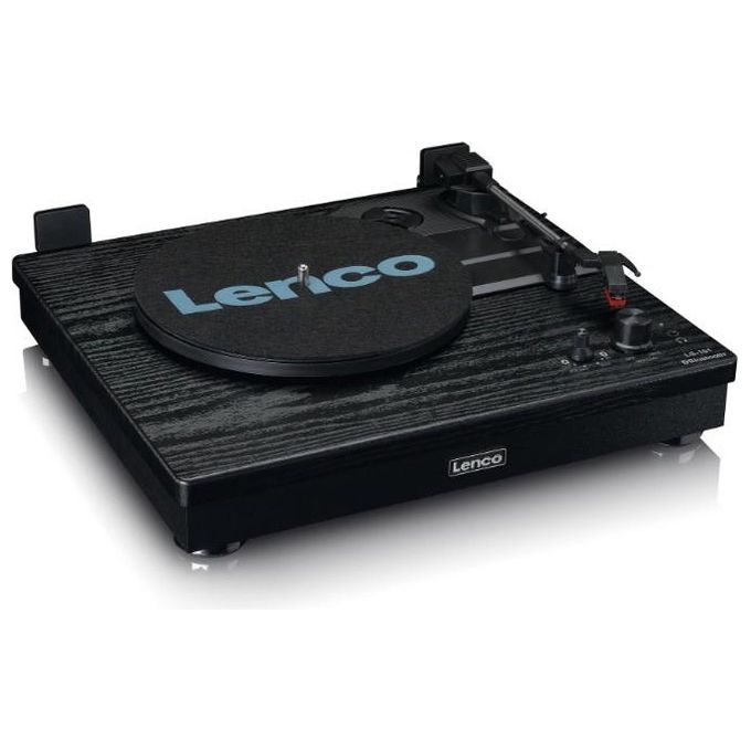 Lenco LS-101BK Giradischi Bluetooth Trasmissione a Cinghia 2x10W 33 45 78 rpm Ingresso AUX colore Nero