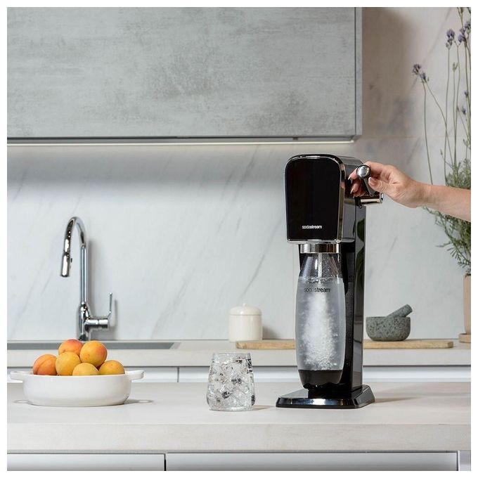 SodaStream 1013511411 ART Gasatore d'Acqua Frizzante bottiglia 1 L cilindro CO2 60 L BPA Free colore Nero