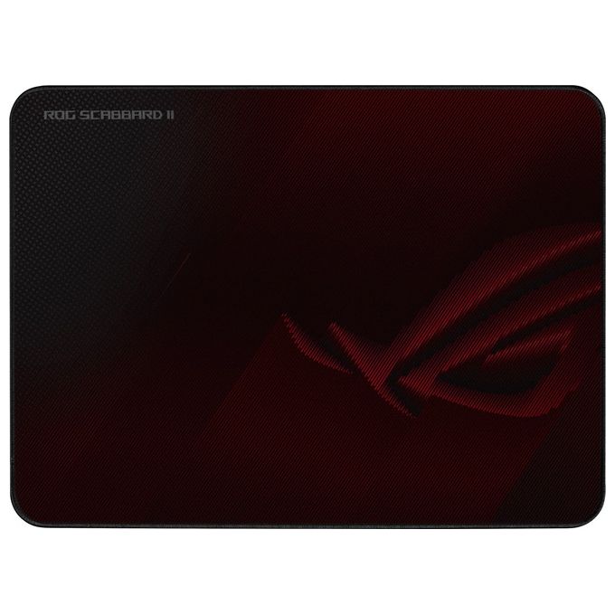 ASUS 90MP02H0-BPUA00 ROG Scabbard II Tappetino per mouse gaming Tessuto intrecciato con nano-rivestimento Militare Base in gomma antiscivolo 360x260x3 mm colore Rosso