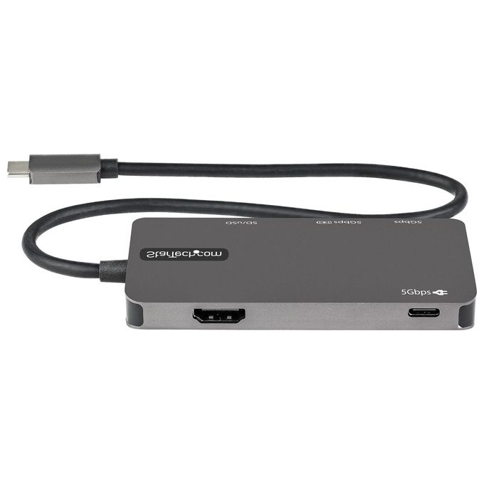 StarTech DKT30CHSDPD Adattatore Multiporta USB-C 6 in 1 HDMI 4K 30Hz 2x USB-A Lettore SD-MicroSD Power Delivery 100W colore Grigio