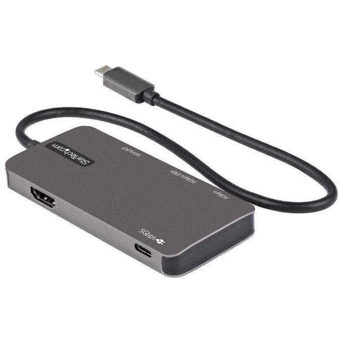 StarTech DKT30CHSDPD Adattatore Multiporta USB-C 6 in 1 HDMI 4K 30Hz 2x USB-A Lettore SD-MicroSD Power Delivery 100W colore Grigio