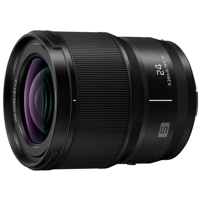 Panasonic S-S24E Obiettivo Lumix S 24mm f-1.8 L-Mount Apertura f-1.8 Diaframma 9 Lamelle Filtri 67 mm Resistente Polvere Spruzzi -10°C colore Nero