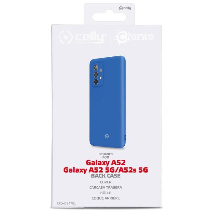 Celly Cover Cromo per Samsung Galaxy A52 5G 4G A52s 5G Blu