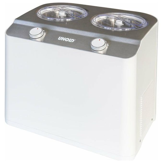 Unold 48835 Doppio Gelatiera a Compressore 2 vasche 2,4 L 250W colore Nero Acciaio Satinato