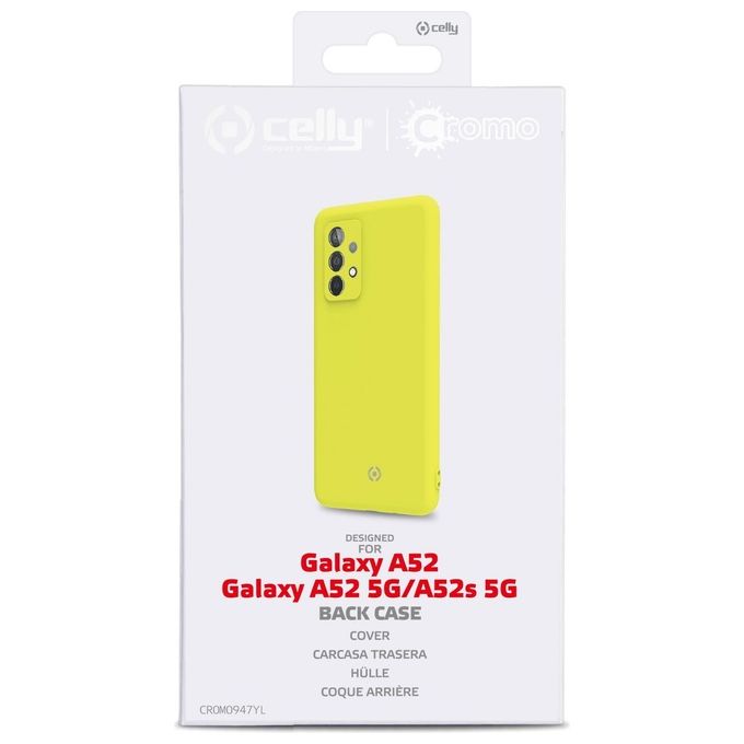 Celly Cover Cromo per Samsung A52 5G 4G A52s 5G Giallo