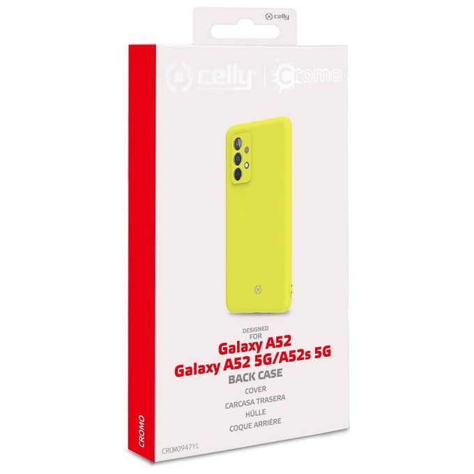 Celly Cover Cromo per Samsung A52 5G 4G A52s 5G Giallo