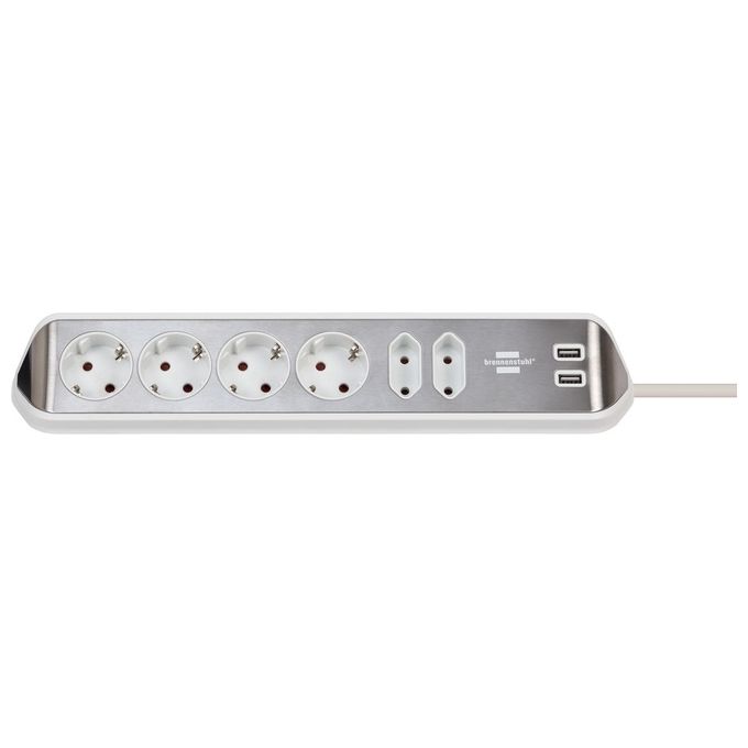 Brennenstuhl Estilo Presa Multipla 6 Prese Bianco