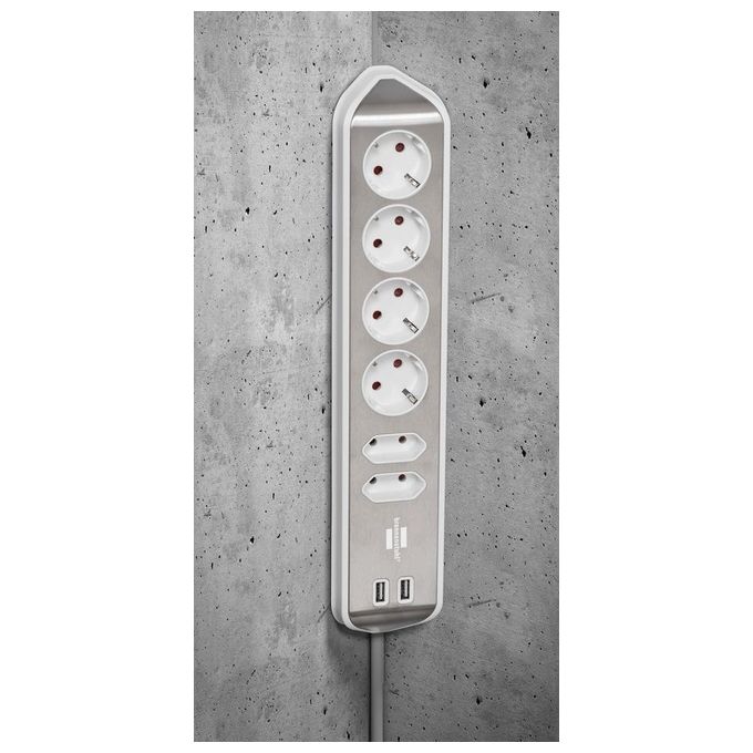 Brennenstuhl Estilo Presa Multipla 6 Prese Bianco