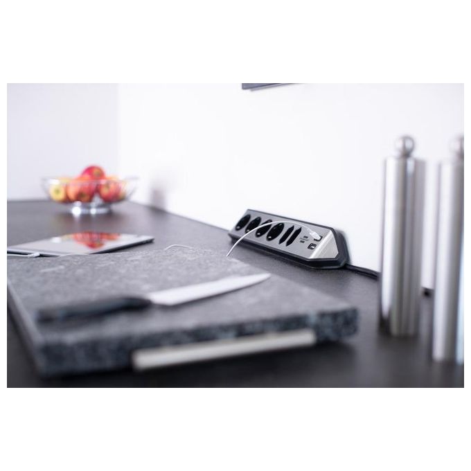 Brennenstuhl Estilo Presa Multipla 6 Prese Nero
