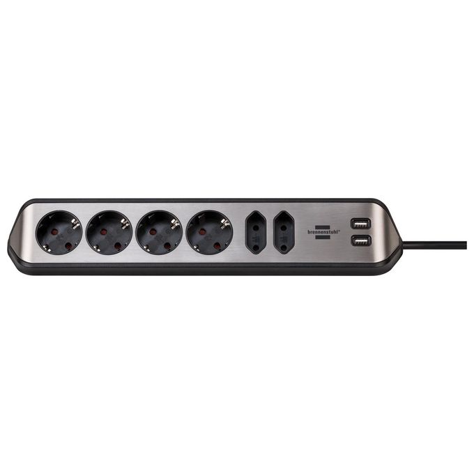 Brennenstuhl Estilo Presa Multipla 6 Prese Nero
