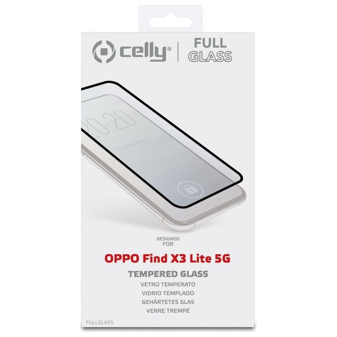 Celly Full Glass per Oppo Find X3 Lite 5G Nero
