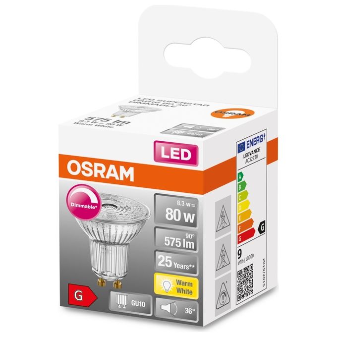 Osram Led Superstar Par16 Spot Led Gu10 Bianco Caldo 2700 K 4.50W