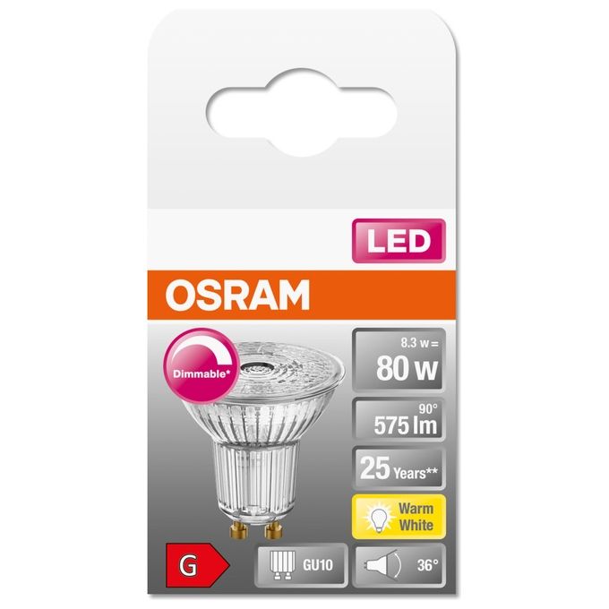 Osram Led Superstar Par16 Spot Led Gu10 Bianco Caldo 2700 K 4.50W
