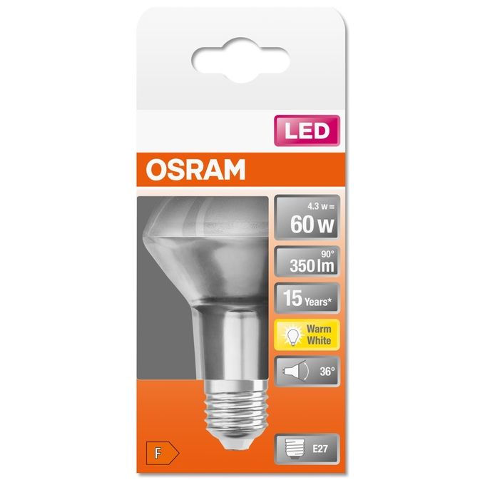 Osram Faretto Led Star R63 60 Fs Bianco Caldo Smd Opaco E27