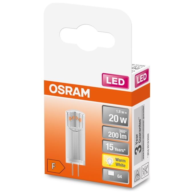 Osram Led Pin 12 V Lampada Led G4 1.80W Bianco Caldo