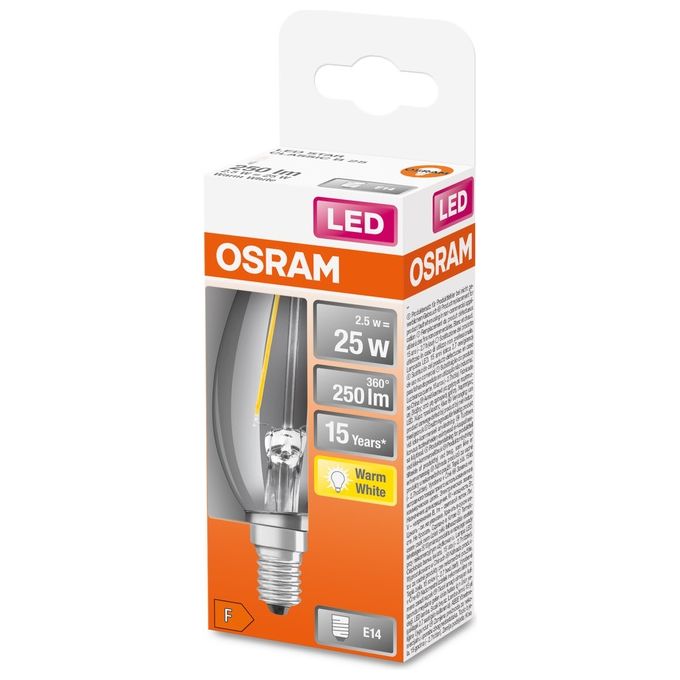 Osram Candela Lampadina Led Retrofit Classic B E14 15W Bianco Caldo
